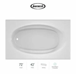 Jacuzzi Signature 72" Drop In Soaking Bathtub With Universal Drain