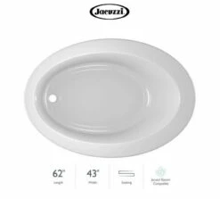 Jacuzzi 62" X 43" Riva® Drop In Soaking Bathtub With Universal Drain