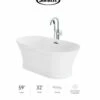 Jacuzzi Lyndsay 59" Free Standing Acrylic Soaking Tub With NW50827 Tub Filler Faucet, Center Drain, Drain Assembly And Overflow -AMERICANBATH Sales Jacuzzi 17 76015.1652975496