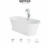 Jacuzzi Lyndsay 67" Free Standing Acrylic Soaking Tub With NW50827 Tub Filler Faucet, Center Drain, Drain Assembly And Overflow -AMERICANBATH Sales Jacuzzi 18 39656.1652978755