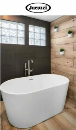 Jacuzzi Floor Mounted Tub Filler With Metal Lever Handle, Built-In Diverter, Single Function Hand Shower And Square Escutcheon -AMERICANBATH Sales Jacuzzi 20.2 94797.1653403317