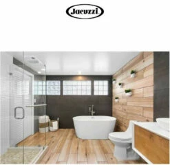 Jacuzzi Floor Mounted Tub Filler With Metal Lever Handle, Built-In Diverter, Single Function Hand Shower And Square Escutcheon -AMERICANBATH Sales Jacuzzi 20.4 78434.1653403317