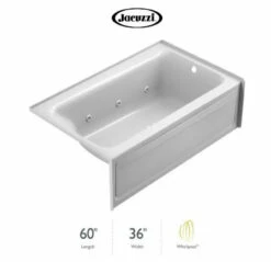 Jacuzzi Signature 59.88" Whirlpool Alcove Bathtub With Right Drain And Push Button Controls