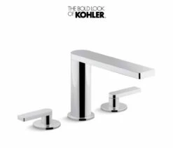 Kohler Composed Widespread Bathroom Faucet With Lever Handles - Pop Up Included