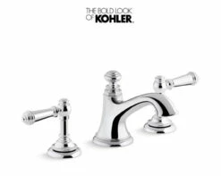 Kohler Artifacts Widespread Bathroom Faucet With Lever Handles - Free Metal Pop-Up Drain Assembly With Purchase