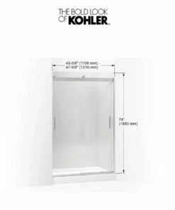 Kohler Levity 74" High X 47-5/8" Wide Bypass Semi Frameless Shower Door With Clear Glass -AMERICANBATH Sales Kohler 1.7 06126.1653166134