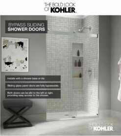 Kohler Levity 74" High X 47-5/8" Wide Bypass Semi Frameless Shower Door With Clear Glass -AMERICANBATH Sales Kohler 1.8 18462.1653166134