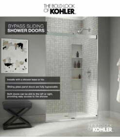 Kohler Levity 74" High X 47-5/8" Wide Bypass Frameless Shower Door With Clear Glass 13 Kohler Levity 74" High X 47-5/8" Wide Bypass Frameless Shower Door With Clear Glass -AMERICANBATH Sales Kohler 2.2 22082.1653167078