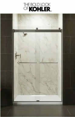 Kohler Levity 74" High X 47-5/8" Wide Bypass Frameless Shower Door With Clear Glass