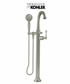 Kohler Kelston Floor Mounted Tub Filler With 1.75 GPM Hand Shower And MasterClean Technology - Less Mounting Block