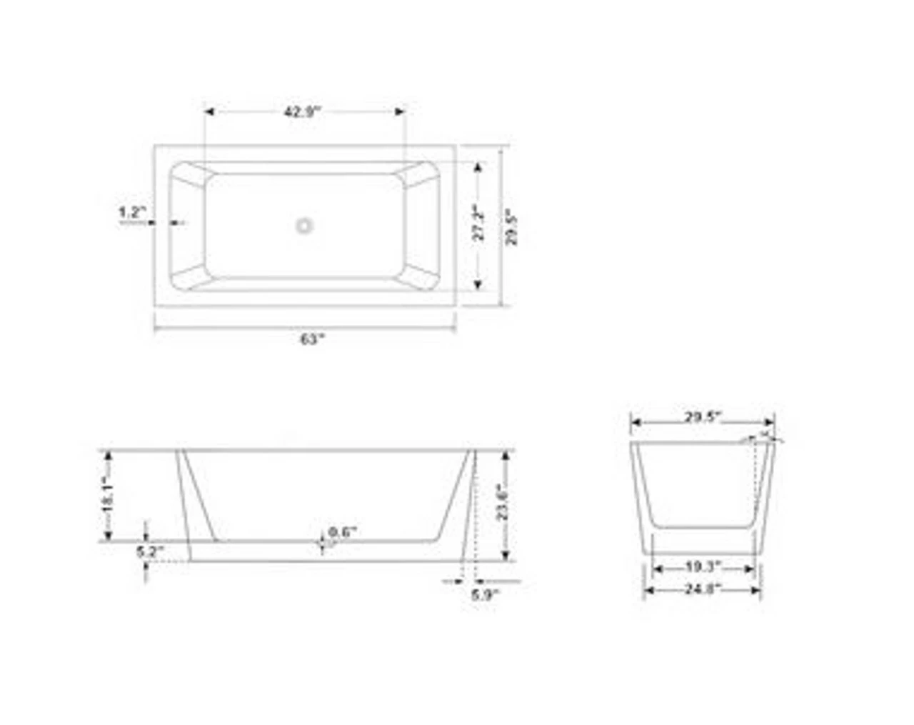 Royal Melbourne 63 Inch Freestanding Bathtub 9 Royal Melbourne 63 Inch Freestanding Bathtub - Image 7