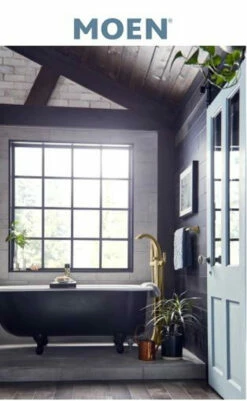 Moen Voss Floor Mounted Tub Filler With Riser And Built-In Diverter - Includes Hand Shower -AMERICANBATH Sales MOEN 4.4 87411.1653405629