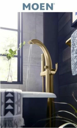 Moen Voss Floor Mounted Tub Filler With Riser And Built-In Diverter - Includes Hand Shower -AMERICANBATH Sales MOEN 4.5 63098.1653405629