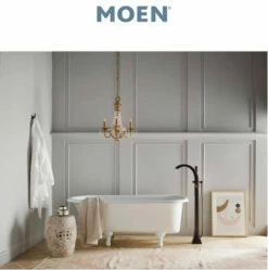Moen Voss Floor Mounted Tub Filler With Riser And Built-In Diverter - Includes Hand Shower -AMERICANBATH Sales MOEN 4.7 37662.1653405629