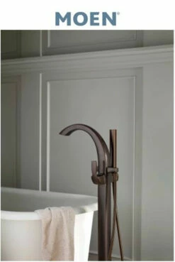 Moen Voss Floor Mounted Tub Filler With Riser And Built-In Diverter - Includes Hand Shower -AMERICANBATH Sales MOEN 4.8 72989.1653405629