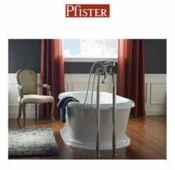 Pfister Freestanding Floor Mounted Tub Filler With Metal Lever Handles - Includes Personal Hand Shower 12 Pfister Freestanding Floor Mounted Tub Filler With Metal Lever Handles - Includes Personal Hand Shower -AMERICANBATH Sales Pfister .4 27703.1652972082