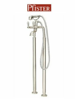 Pfister Freestanding Floor Mounted Tub Filler With Metal Lever Handles - Includes Personal Hand Shower