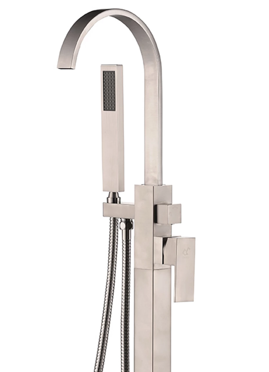 Royal Square Goose Freestanding Tub Filler Brushed Nickel 4 Royal Square Goose Freestanding Tub Filler Brushed Nickel - Image 2