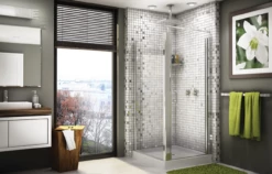 Fleurco | Sevilla Square 36" X 70"Semi-Frameless Corner Entry Sliding Shower Door, Chrome