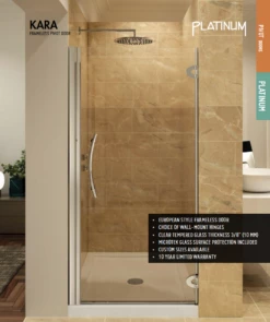 Fleurco | PLATINUM KARA 36" FRAMELESS PIVOT DOOR