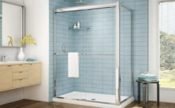 Fleurco | Cordoba 60 -2 Sided Frameless Sliding Doors With Return Panel Chrome