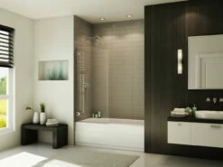 Fleurco VMSXTO29-11-40 Solo 29" Square Top Tub Shield With 3/8" Clear Tempered Glass With Finish: Chrome