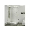 Vigo Pacifica 79-1/4" High X 48-1/8" Wide X 36-1/8" Deep Hinged Frameless Shower Enclosure With 3/8" Glass - Shower Pan With Left Hand Drain