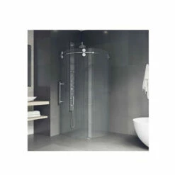 Vigo Sanibel 74-5/8" High X 38" Wide X 38" Deep Sliding Frameless Left Hand Opening Shower Enclosure With 5/16" Glass
