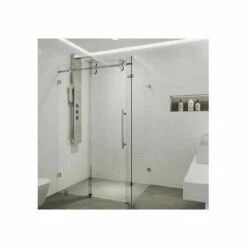 Vigo Winslow 74" High X 46-1/2" Wide X 34-5/8" Deep Sliding Frameless Shower Enclosure