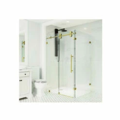 Vigo Winslow 74" High X 46-1/2" Wide X 34-5/8" Deep Sliding Frameless Shower Enclosure -AMERICANBATH Sales VG605148 2 93229.1638114700