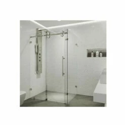 Vigo Winslow 74" High X 46-1/2" Wide X 34-5/8" Deep Sliding Frameless Shower Enclosure -AMERICANBATH Sales VG605148 3 07135.1638114700
