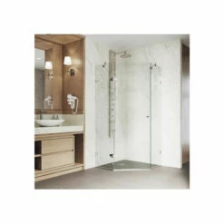Vigo Verona 73-3/8" High X 42" Wide X 40" Deep Hinged Frameless Shower Enclosure With 3/8" Glass