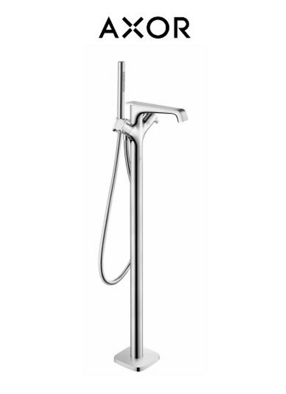 Axor Citterio Floor Mounted Tub Filler With Built-In Diverter And Cross Handles - Includes Hand Shower 3 Axor Citterio Floor Mounted Tub Filler With Built-In Diverter And Cross Handles - Includes Hand Shower