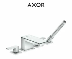 Axor MyEdition Deck Mounted Bathroom Roman Tub Filler With Built-In Diverter With QuickClean Technology - Includes Hand Shower And Decorative Trim