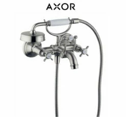 Axor Montreux Wall Mounted Tub Filler With Built-In Diverter And Cross Handles - Includes Hand Shower