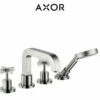 Axor Citterio Deck Mounted Roman Tub With Built-In Diverter And Cross Handles - Includes Hand Shower
