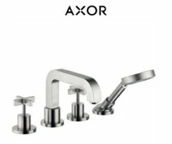 Axor Citterio Deck Mounted Roman Tub With Built-In Diverter And Cross Handles - Includes Hand Shower