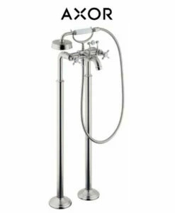 Axor Montreux Floor Mounted Tub Filler With Built-In Diverter And Cross Handles - Includes Hand Shower