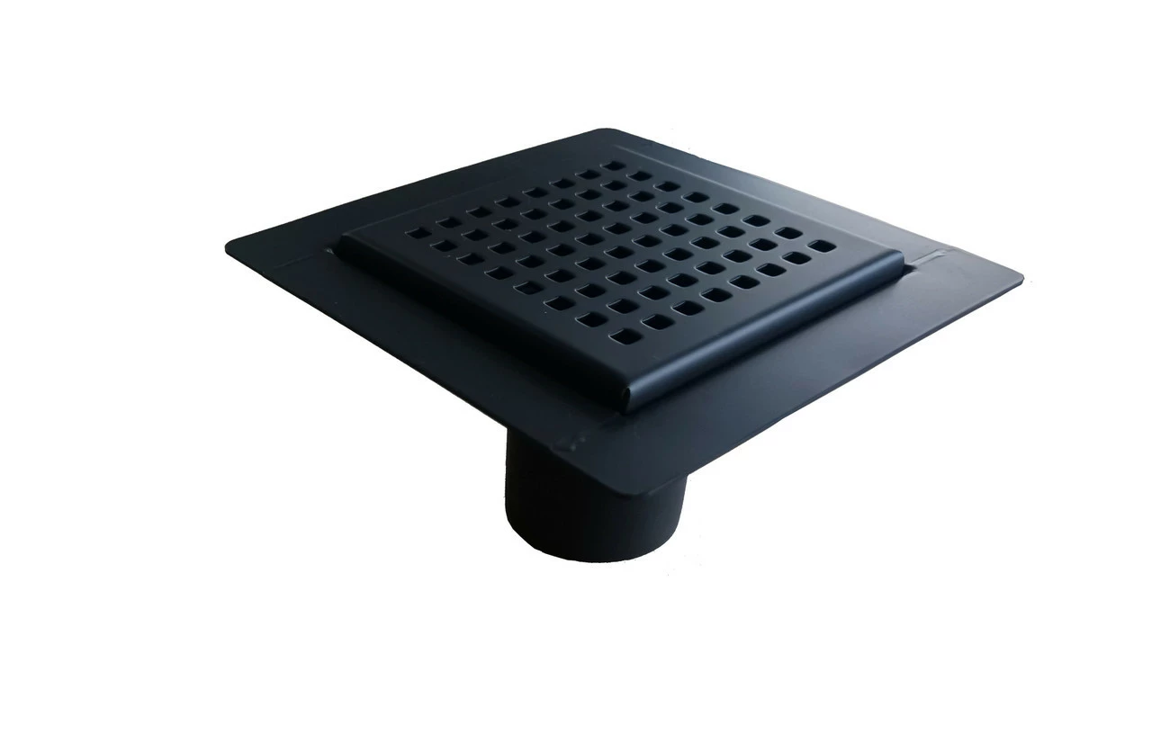 Royal 4 X 4" Matte Black Stainless Steel Shower Drain 3 Royal 4 X 4" Matte Black Stainless Steel Shower Drain