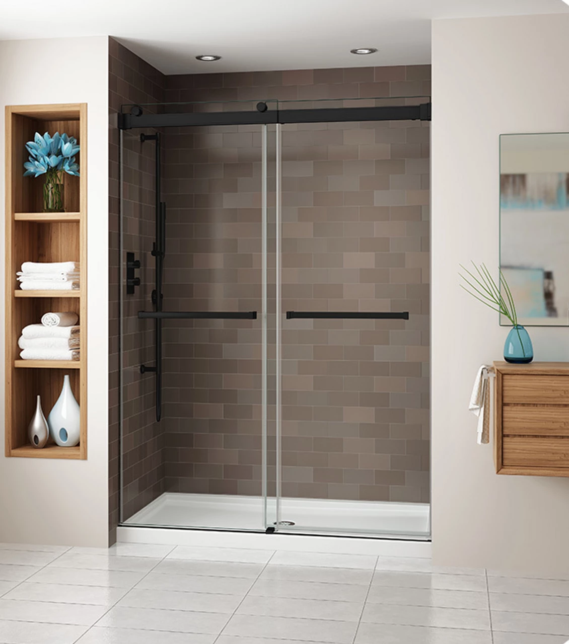 Fleurco NG160 Gemini Frameless Bypass 60 Sliding Shower Doors 3 Fleurco NG160 Gemini Frameless Bypass 60 Sliding Shower Doors