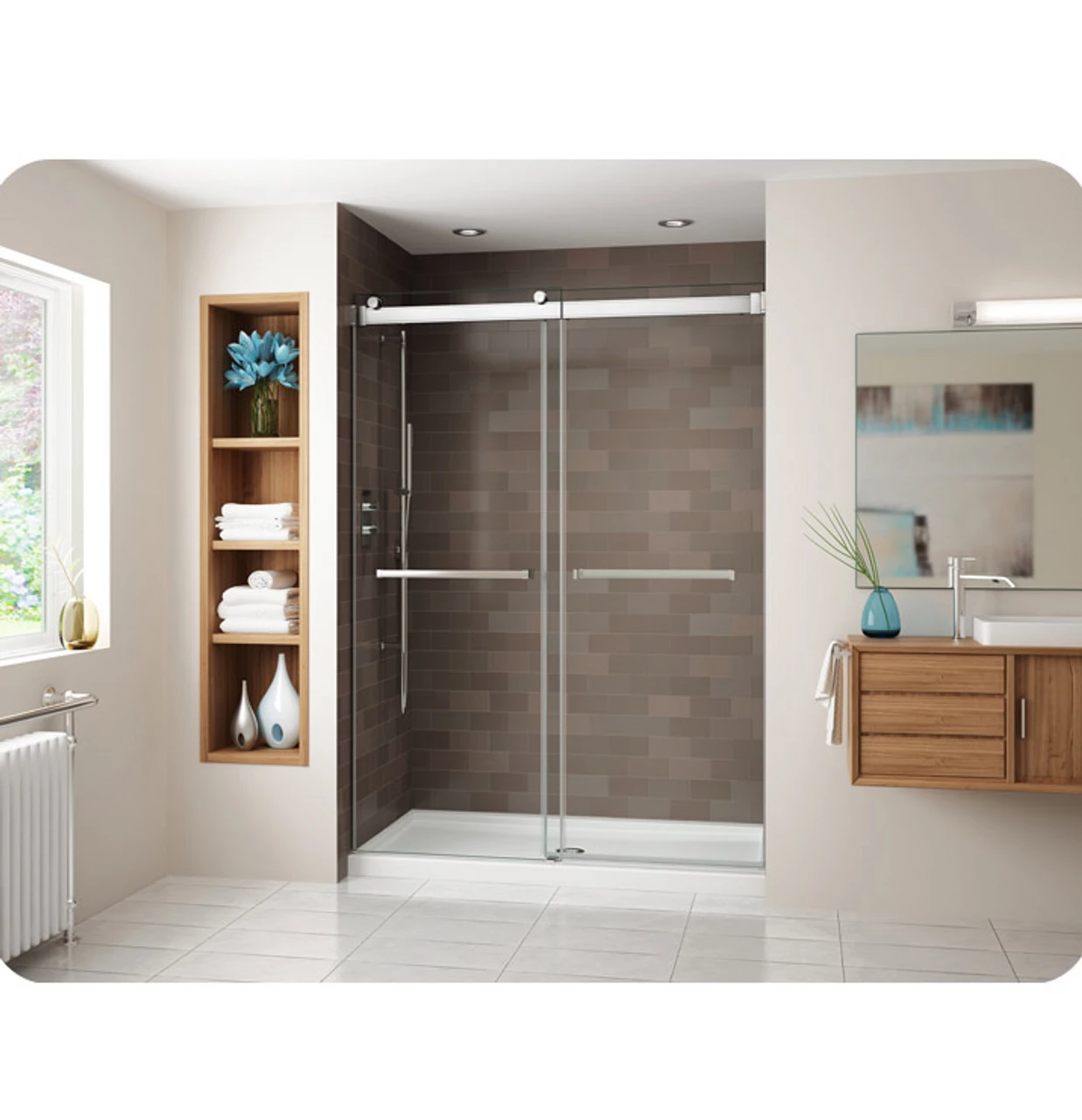 Fleurco NG160 Gemini Frameless Bypass 60 Sliding Shower Doors 5 Fleurco NG160 Gemini Frameless Bypass 60 Sliding Shower Doors - Image 3