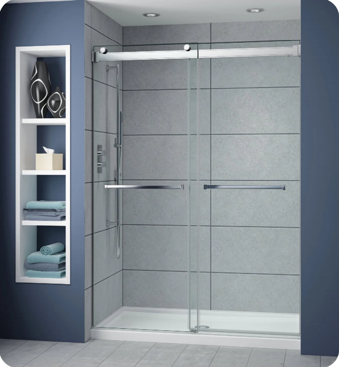 Fleurco NP148 Gemini Plus Frameless Bypass 48 Sliding Shower Doors 3 Fleurco NP148 Gemini Plus Frameless Bypass 48 Sliding Shower Doors