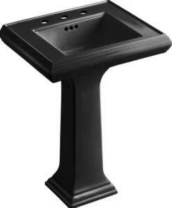 Kohler Memoirs Classic 24" Fireclay Pedestal Bathroom Sink With 8" Widespread Faucet Holes -AMERICANBATH Sales b3.3 03300.1591645326