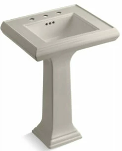 Kohler Memoirs Classic 24" Fireclay Pedestal Bathroom Sink With 8" Widespread Faucet Holes -AMERICANBATH Sales b3.6 48859.1591645326