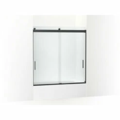 Kohler | Levity® Sliding Bath Door, 62" H X 56-5/8 - 59-5/8" W, With 1/4" Thick Frosted Glass And Blade Handles Brushed Nickel -AMERICANBATH Sales blob 46546.1607702015