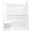 Sterling ADA 63-1/4" X 39-3/8" X 73-1/4" Shower Module With Collapsible Seaton Left, Center Drain, And Grab Bars -AMERICANBATH Sales blob 81883.1612291895