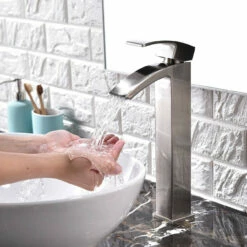 Royal Fall Tall Single Handle Faucet Brushed Nickel -AMERICANBATH Sales bn12345 09721.1552513737