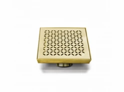 QM Lotus Center Drain 5 3/4"x 5 3/4" Gold Finish